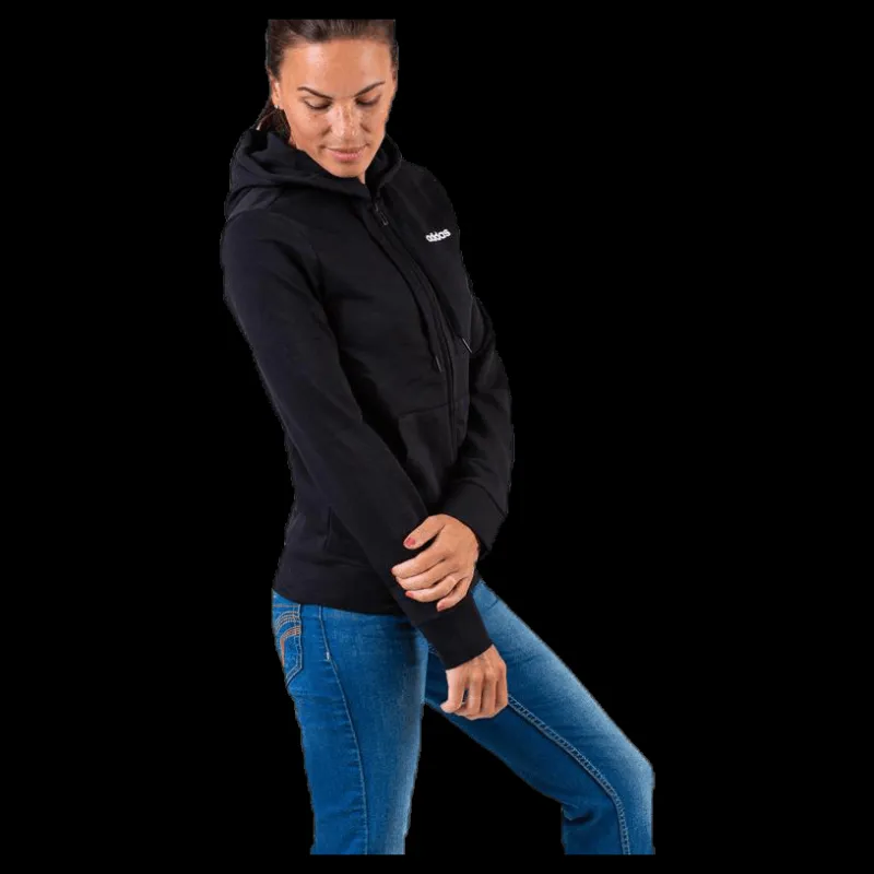 adidas Essentials Solid Full Zip Hoodie Black / White Svart
