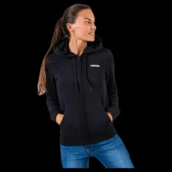 adidas Essentials Solid Full Zip Hoodie Black / White Svart