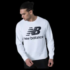 New Balance Essentials Stacked Logo Crew White/Black Vit och Svart Hot