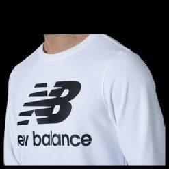 New Balance Essentials Stacked Logo Crew White/Black Vit och Svart Hot