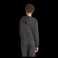 Clearance adidas Essentials 3-Stripes Animal Print Relaxed Hoodie Black / Magic Beige Svart