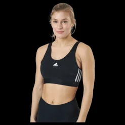 Sale adidas Essentials 3-Stripes Crop Top With Removable Pads Black / White Svart