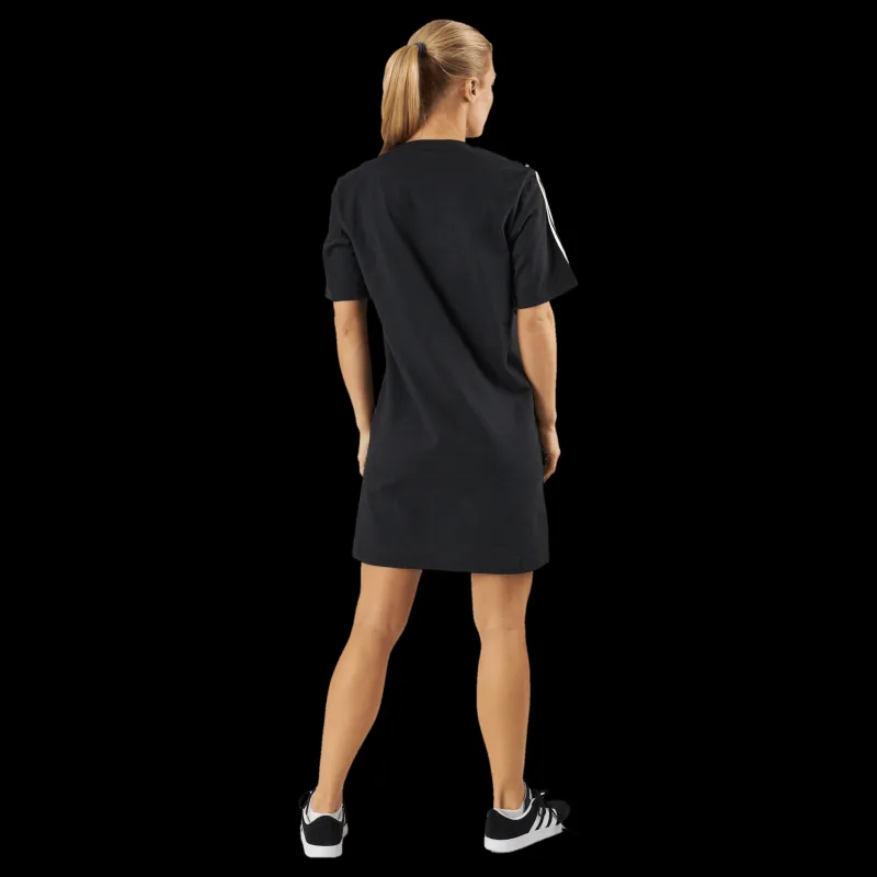 adidas Essentials 3-Stripes Single Jersey Boyfriend Tee Dress Black Svart Discount