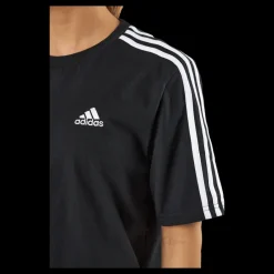 adidas Essentials 3-Stripes Single Jersey Boyfriend Tee Dress Black Svart Discount