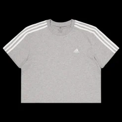 Online adidas Essentials 3-Stripes Single Jersey Crop Top Medium Grey Heather Grå