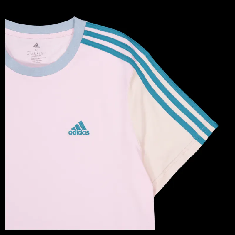 adidas Essentials 3-Stripes Single Jersey Crop Top Clear Pink Rosa Hot