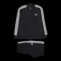 adidas Essentials 3-Stripes Tracksuit Black Svart New