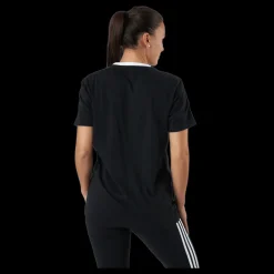 Outlet adidas Essentials 3-Stripes T-Shirt Black / White Svart