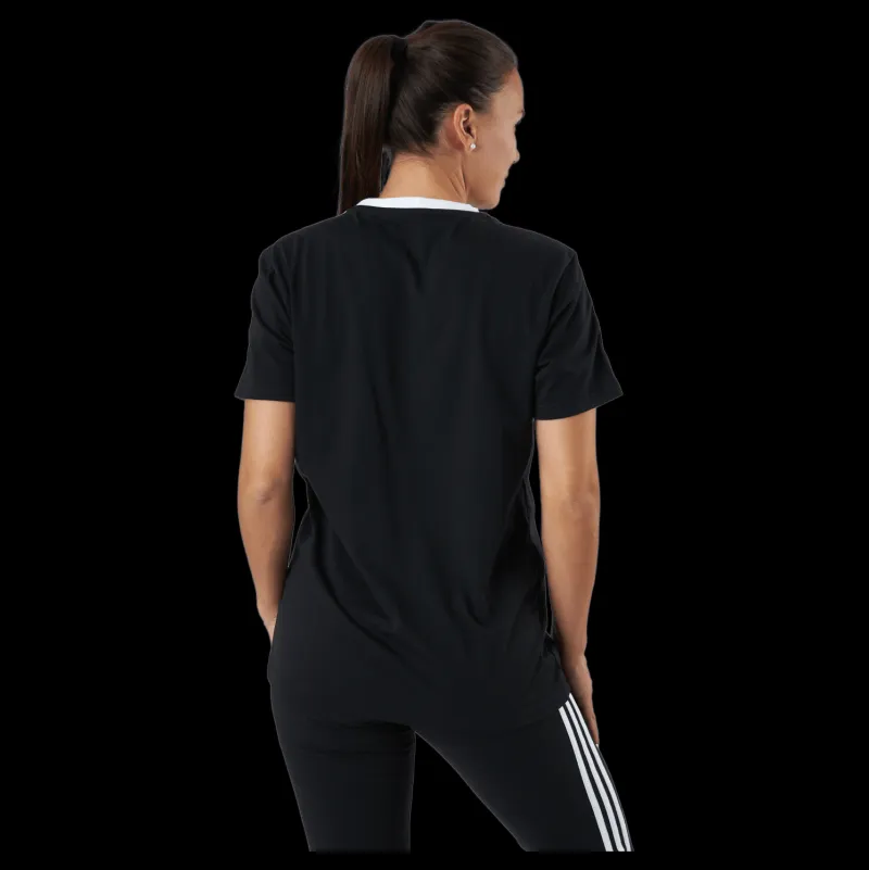 Outlet adidas Essentials 3-Stripes T-Shirt Black / White Svart