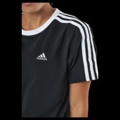 Outlet adidas Essentials 3-Stripes T-Shirt Black / White Svart