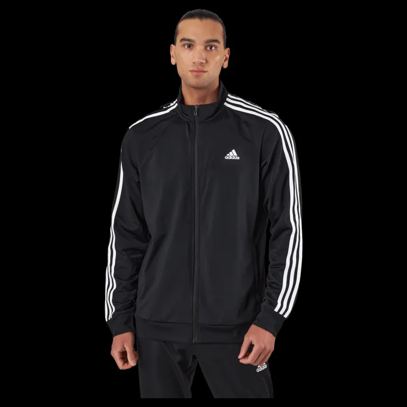 adidas Essentials Warm-Up 3-Stripes Track Top Black Svart New