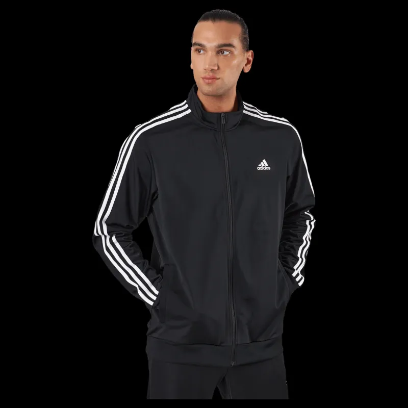 adidas Essentials Warm-Up 3-Stripes Track Top Black Svart New