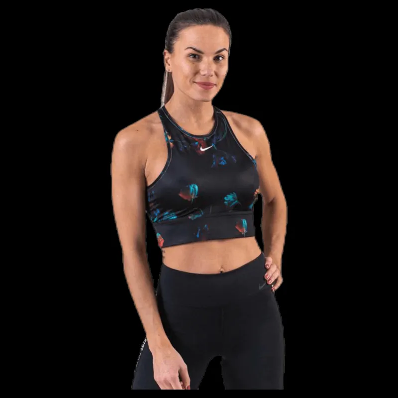 Clearance Nike Everything Floral Bra White/Black Svart