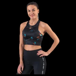 Clearance Nike Everything Floral Bra White/Black Svart