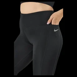 Nike Fast Women's Mid-Rise Crop Running Leggings BLACK/REFLECTIVE SILV Svart Online
