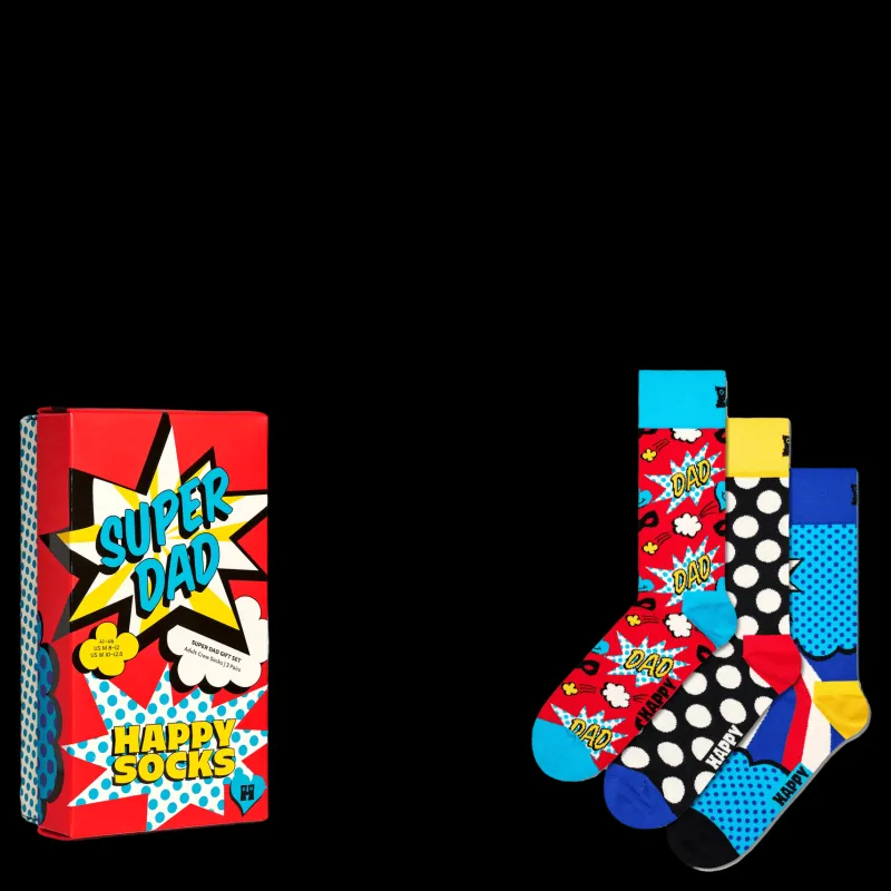 Outlet Happy Socks Father 3-pack Gift Box Patterned Mönstrad