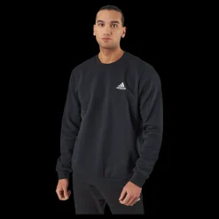 Hot adidas FEELCOZY ESSENTIALS FLEECE SWEATSHIRT Black / White Svart