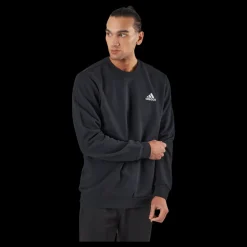 Hot adidas FEELCOZY ESSENTIALS FLEECE SWEATSHIRT Black / White Svart