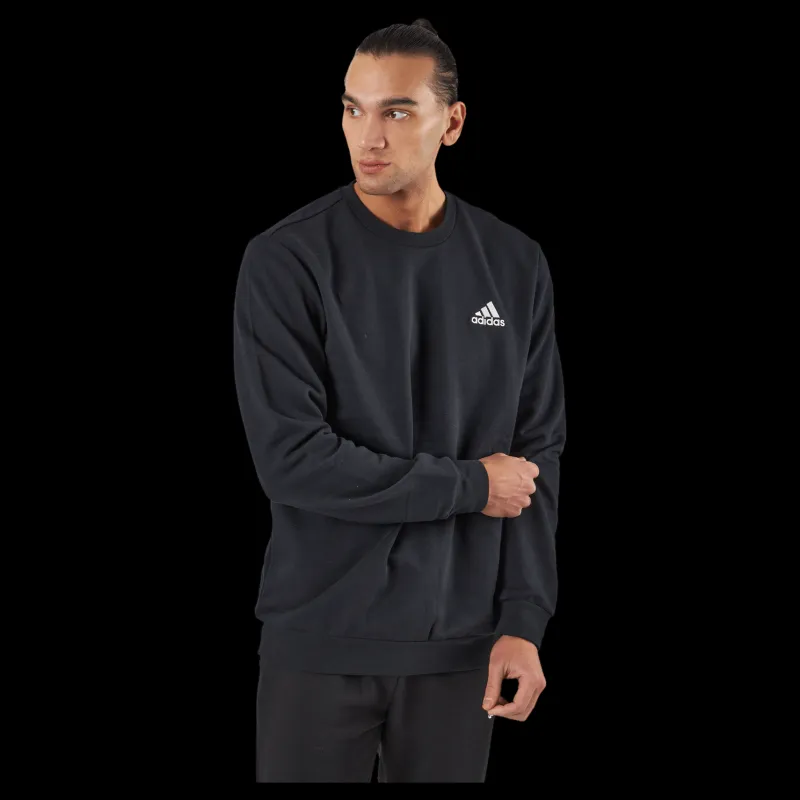 Hot adidas FEELCOZY ESSENTIALS FLEECE SWEATSHIRT Black / White Svart