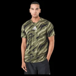 Clearance adidas Feelstrcamo Tee Focus Olive/white Grön