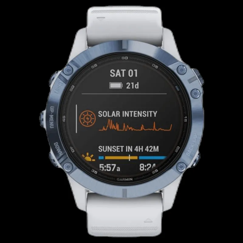 Discount Garmin Fenix 6 Pro Solar Blue/White Blå och Vit
