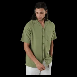 New Jack & Jones Findus Resort Shirt Ss One Pocket Green Grön