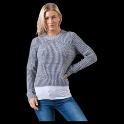 New Only Fiona L/S Pullover Knt Grey Grå