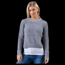 New Only Fiona L/S Pullover Knt Grey Grå