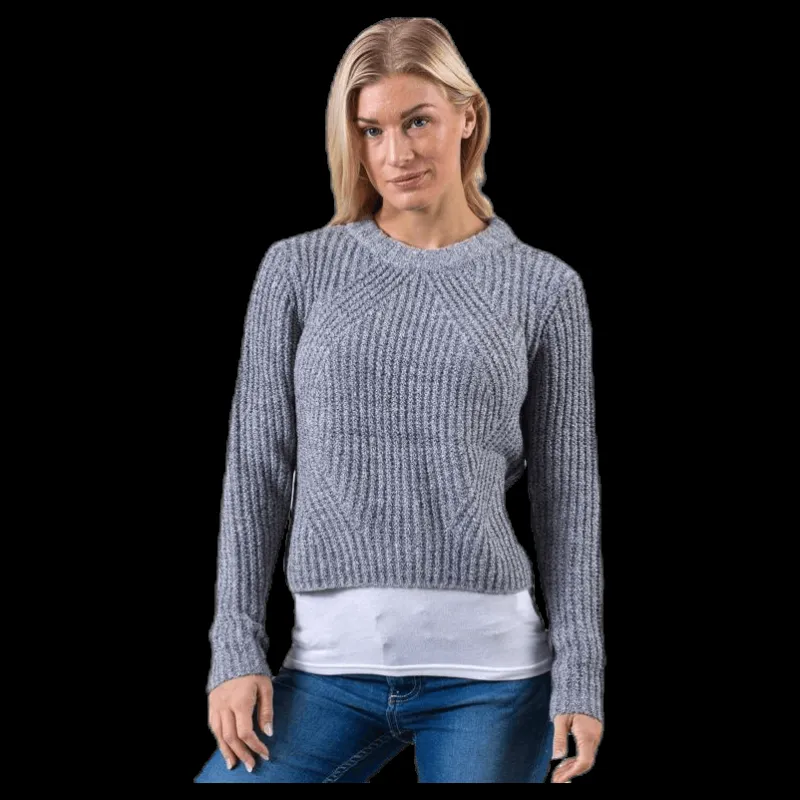 New Only Fiona L/S Pullover Knt Grey Grå