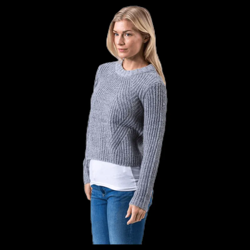 New Only Fiona L/S Pullover Knt Grey Grå