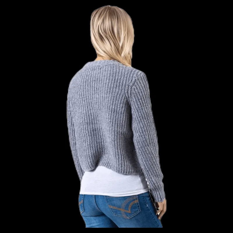 New Only Fiona L/S Pullover Knt Grey Grå