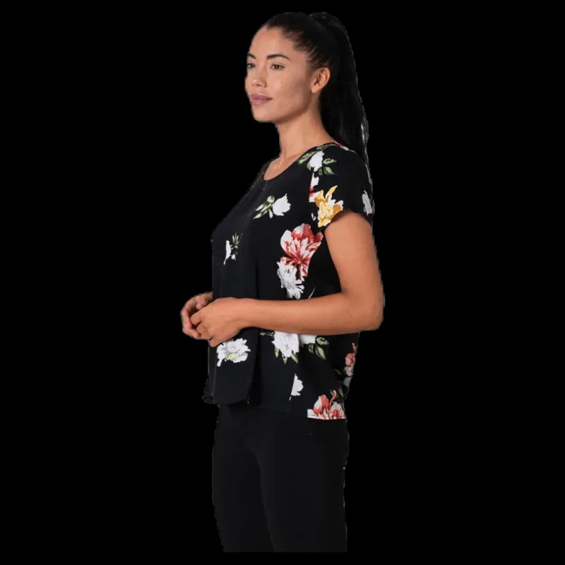 Only First One Ss Aop Top Black Svart Outlet
