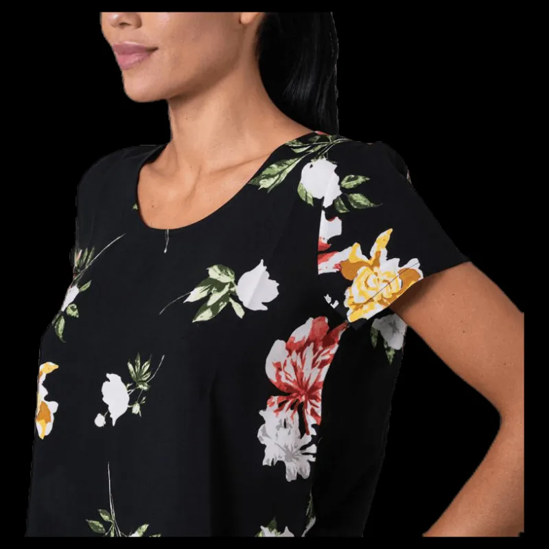 Only First One Ss Aop Top Black Svart Outlet