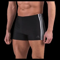 adidas Fitness 3 Stripes Swim Boxer Black / White Svart