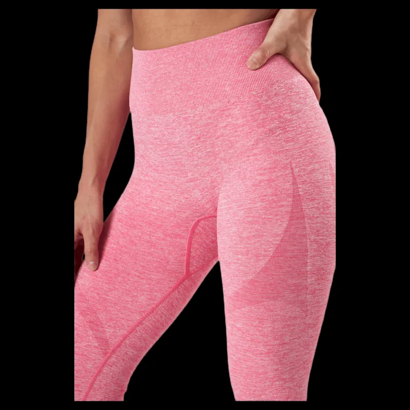 BLACC Fitness Melange Tights Pink Rosa Clearance