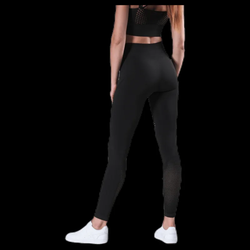 BLACC Fitness Seamless Mesh Tights Black Svart Hot