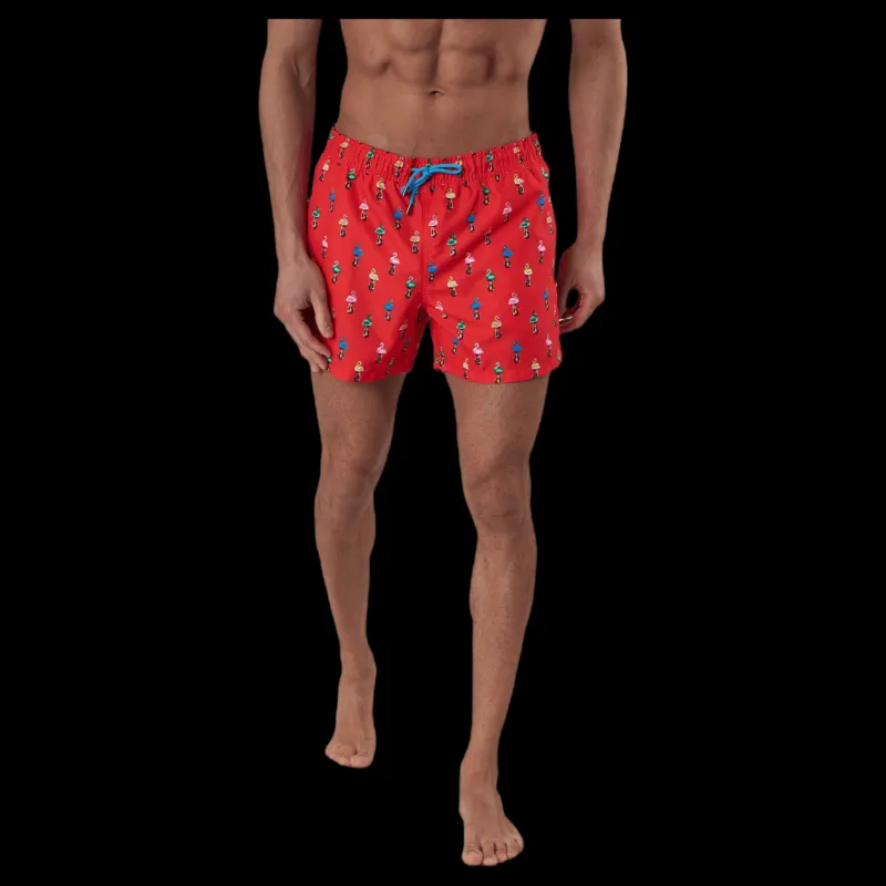 Happy Socks Flamingo Swimshorts Red Röd