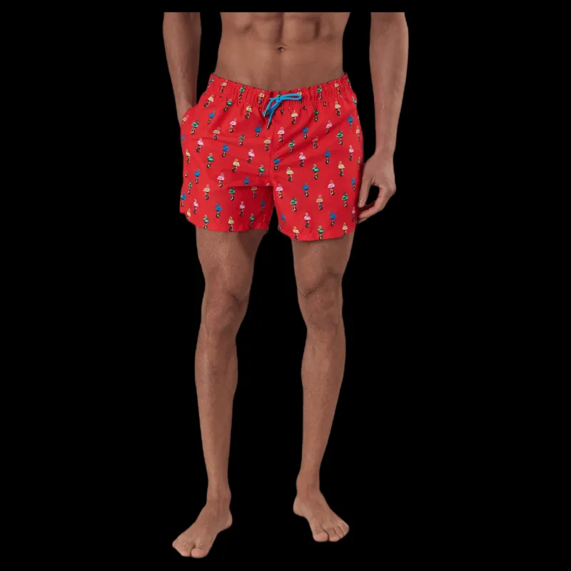 Happy Socks Flamingo Swimshorts Red Röd