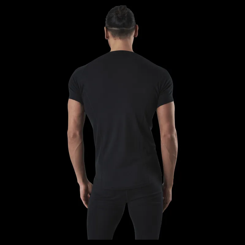 Norfolk Floki Short Sleeve Slim Fit 100% Merino Wool Black Svart
