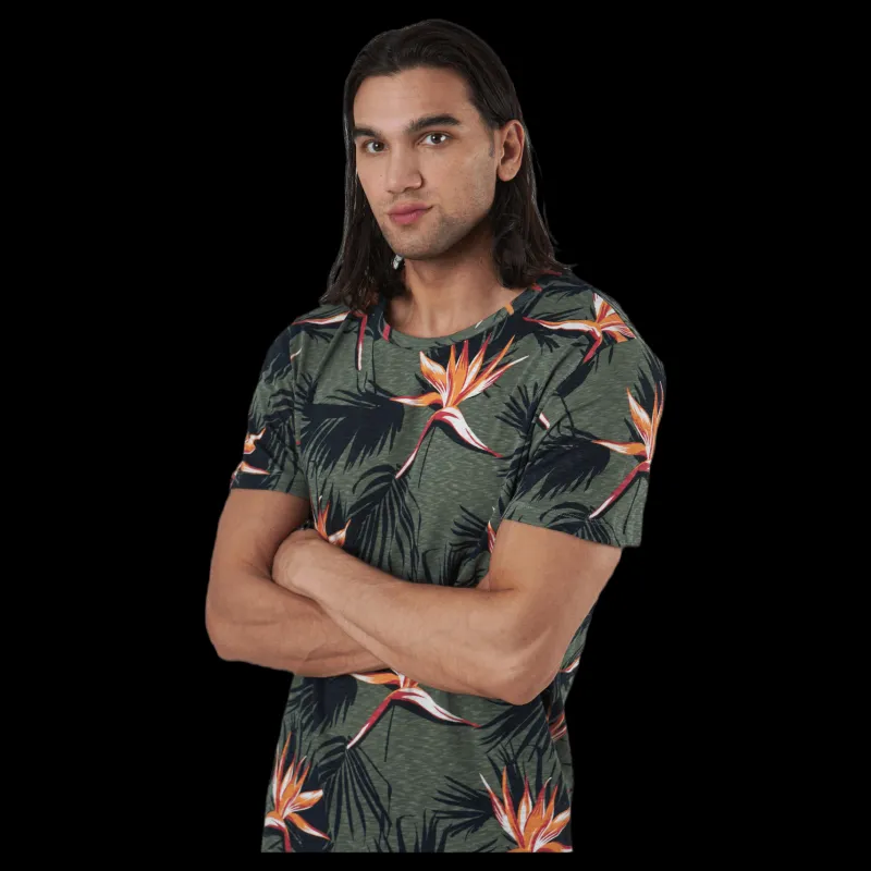 Online Jack & Jones Florall Tee Ss Crew Neck Blue Blå