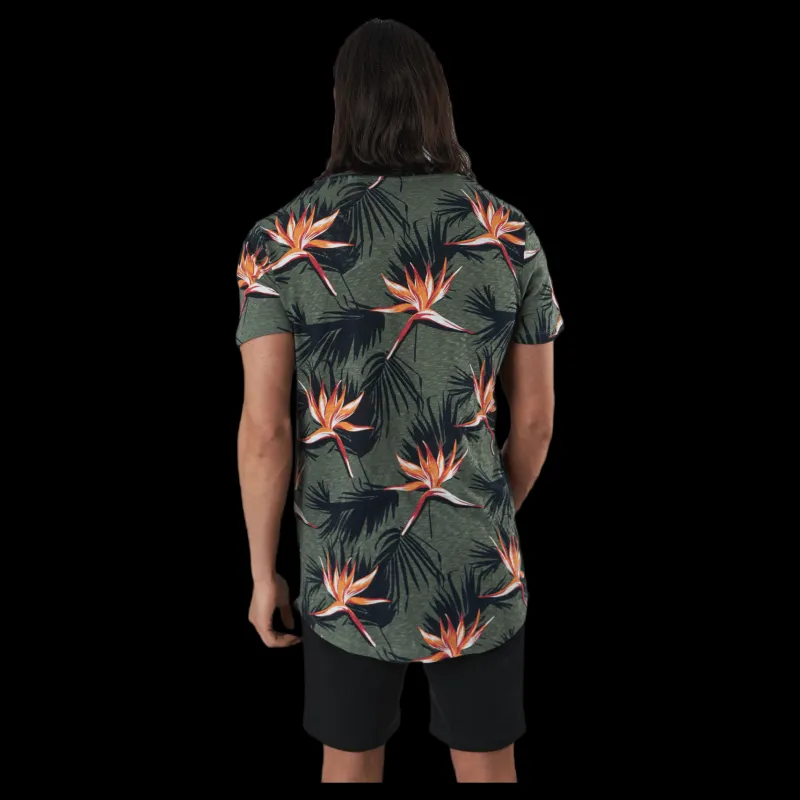 Online Jack & Jones Florall Tee Ss Crew Neck Blue Blå