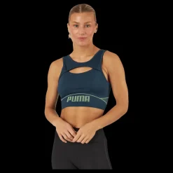 Best Puma Formknit Seamless Fashion Bra Dark Night-fizzy Lime Blå