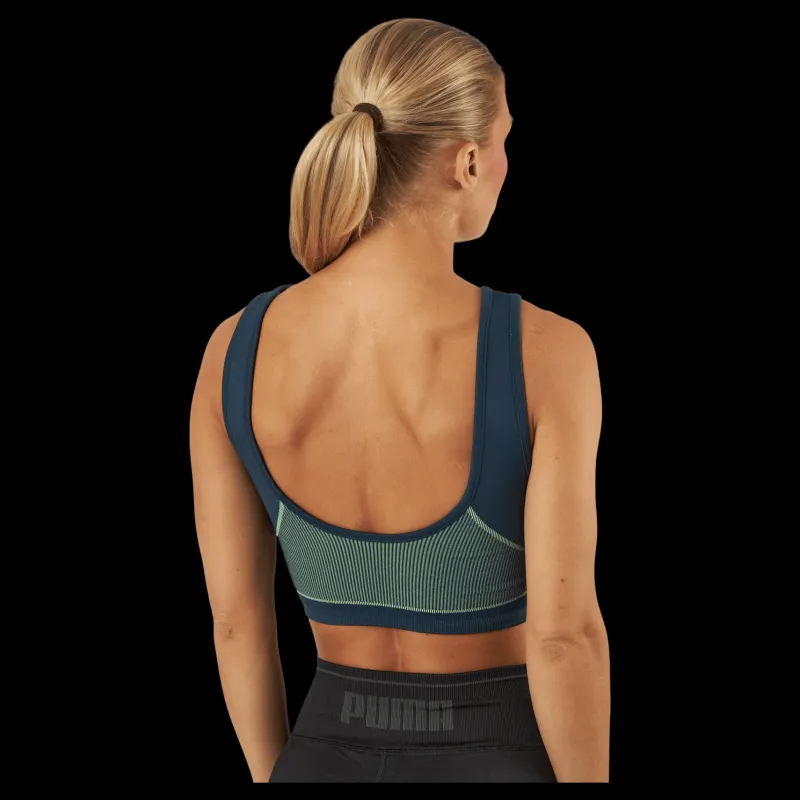Best Puma Formknit Seamless Fashion Bra Dark Night-fizzy Lime Blå