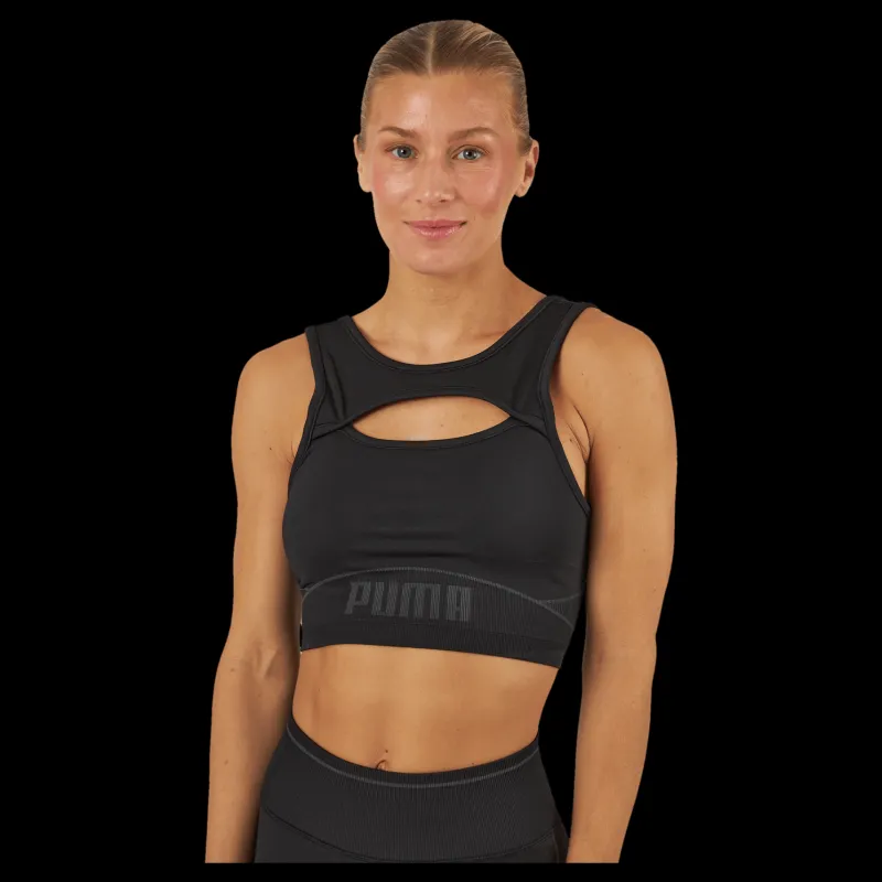 Hot Puma Formknit Seamless Fashion Bra Black-strong Gray Svart