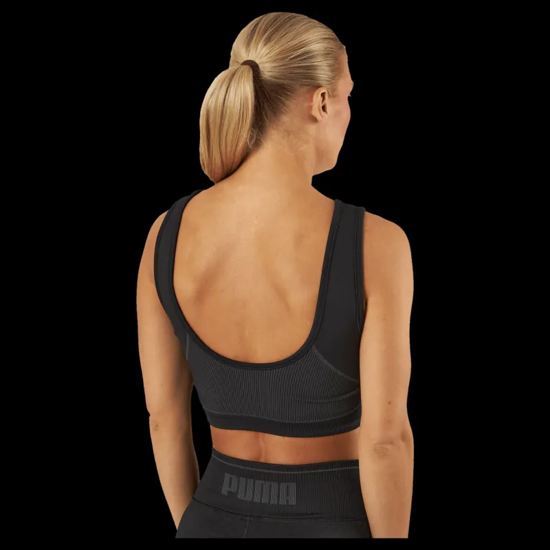 Hot Puma Formknit Seamless Fashion Bra Black-strong Gray Svart