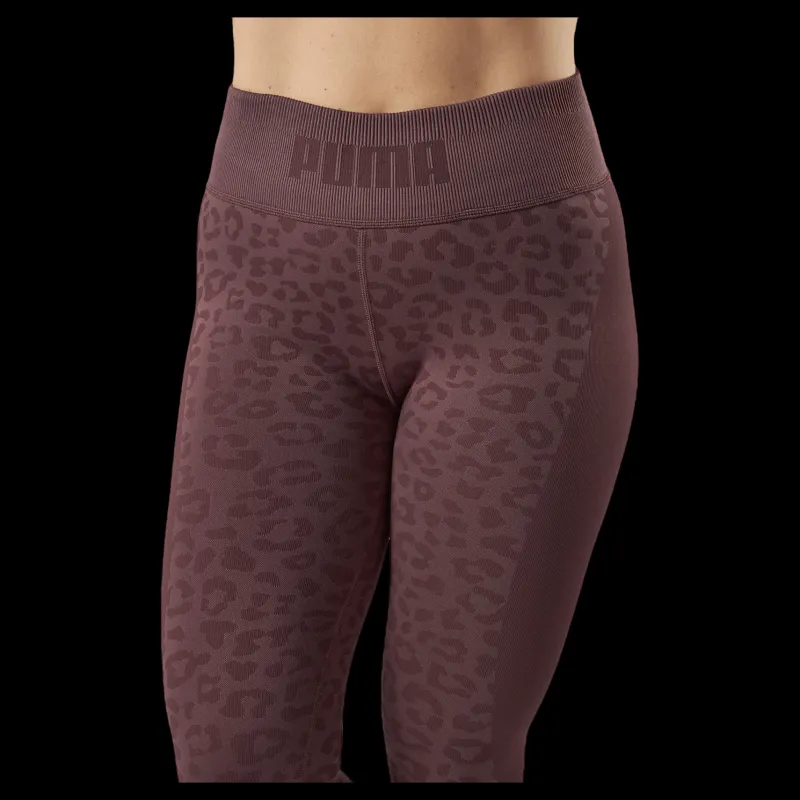 Best Puma Formknit Seamless High Waist 7 Dusty Plum-leopard Print Brun