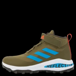 Discount adidas Fortarun All Terrain Cloudfoam Sport Running Elastic Lace and Top Strap Shoes Focus Olive / Pulse Blue / Shadow Olive Blå