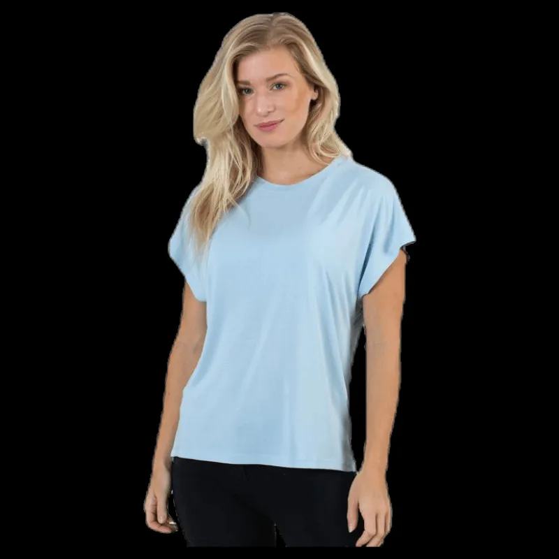 Clearance Only Free Life S/S O-Neck Top Jrs Blue Blå