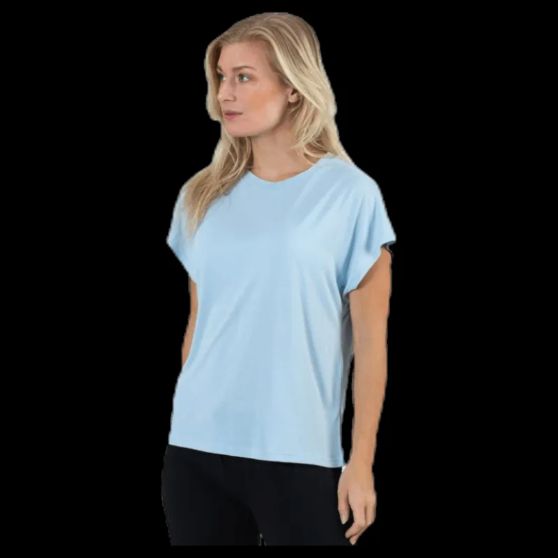 Clearance Only Free Life S/S O-Neck Top Jrs Blue Blå