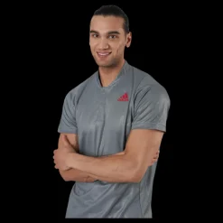 New adidas Tennis Freelift Polo Shirt Primeblue Grey Grå